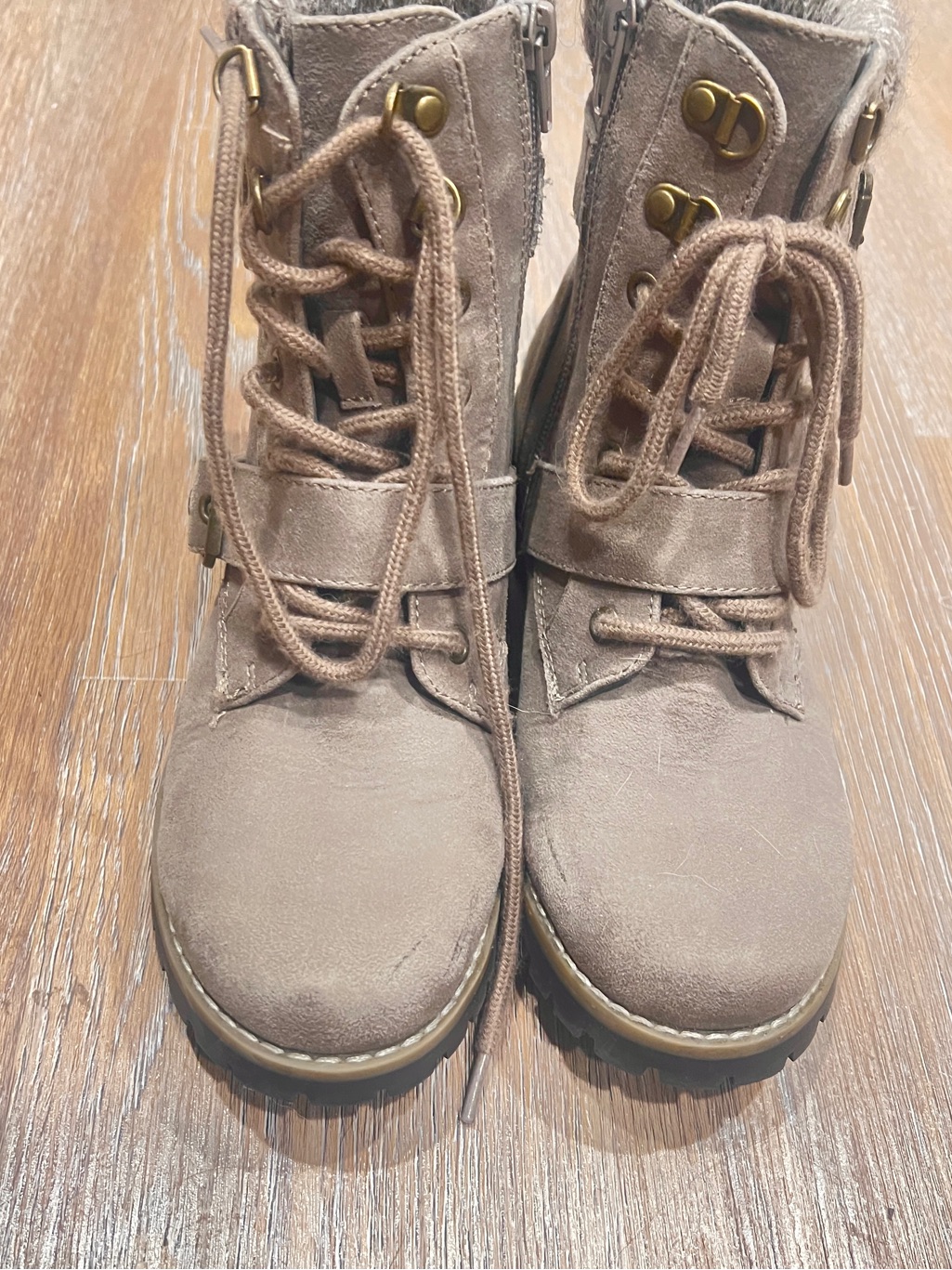 Cliffs By White Mountain Taupe Lace-Up Combat Boots